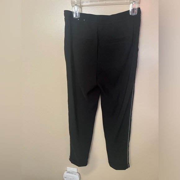 WHBM The Slim Ankle Cuffed Black With Silver Stripe Pants Sz 2 NWOT - Picture 7 of 9